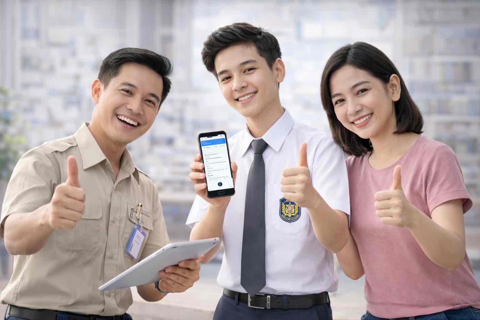 Guru, siswa, dan orang tua menggunakan aplikasi Fidukasi untuk manajemen sekolah digital