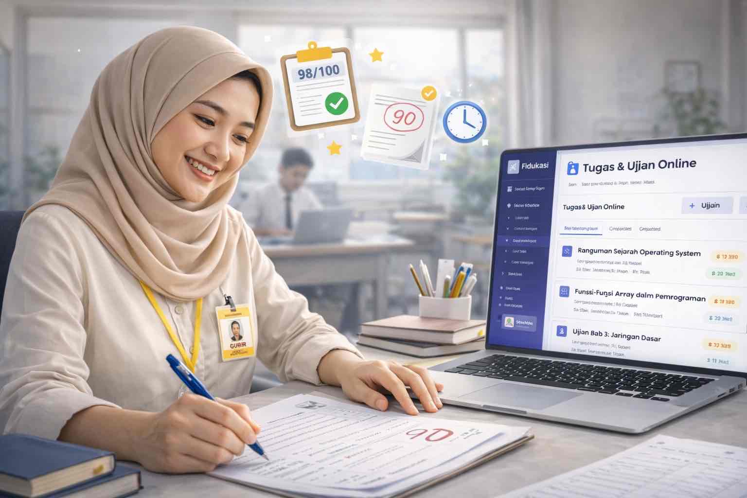 Tugas & Ujian Online Fidukasi — Buat dan kelola ujian digital dengan sistem anti-cheating
